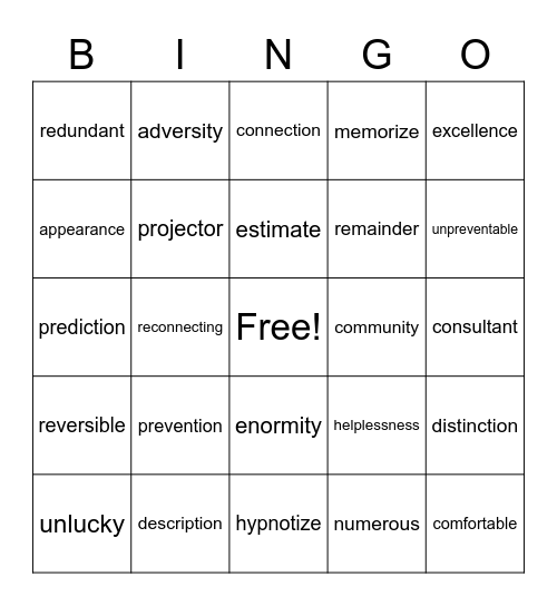 Rewards 16 Bingo Card