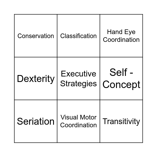 Middle Childhood: Growth and Development Bingo Card