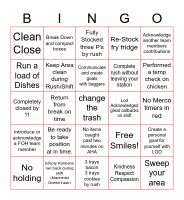 CFA BINGO Card