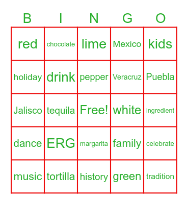 WERG Cinco de Mayo Happy Hour BINGO! Bingo Card
