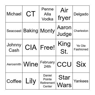 Michael and Lily's Engagement Party Bingo Card