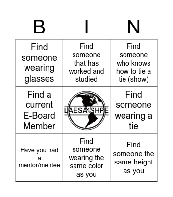 LAESA-SHPE 38th Gala Bingo Card