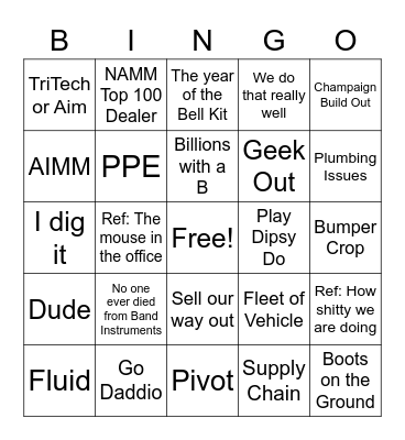 State of the TMS Union Bingo Card