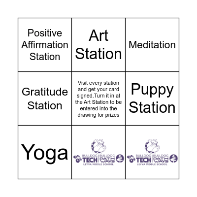 Mental Health Awareness Activites Bingo Card