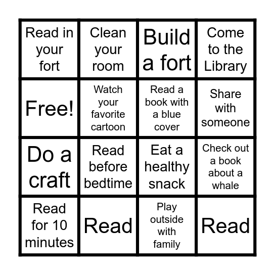 KIDS BINGO Card