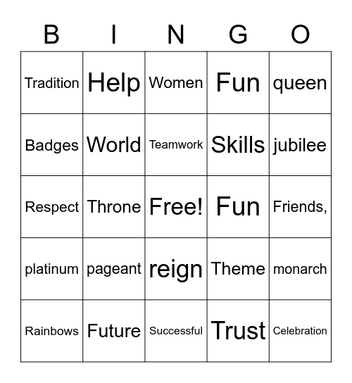 Brownies Bingo Card