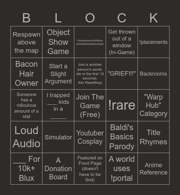 Blockate Bingo V2 Bingo Card