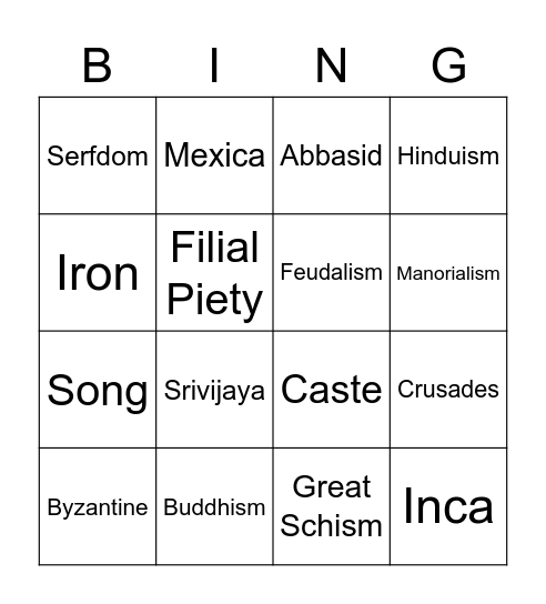 Heimler Unit 1 Bingo Card