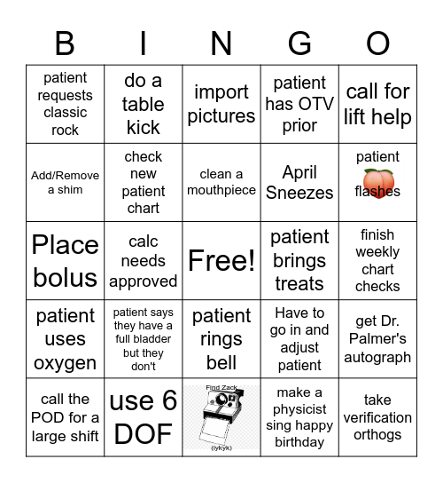 Friday Bingo Card