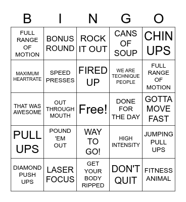 Maxx Out Bingo Card