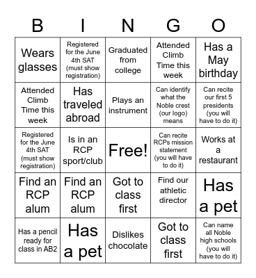 ABC "B"INGO Bingo Card