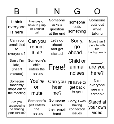 VB Bingo Card