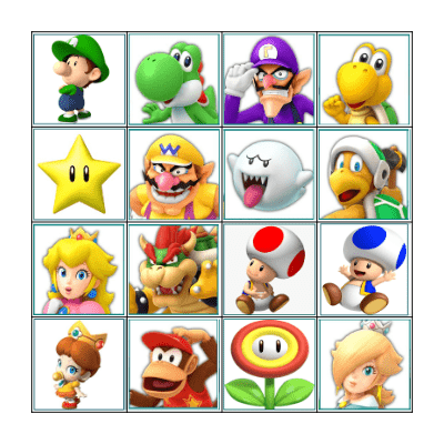 Super Mario Bingo Card
