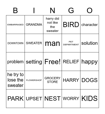 No Roses for HARRY! Bingo Card