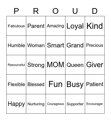 Happy Mother's Day 2022 Bingo Card