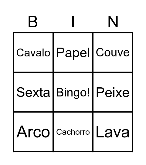 JUSTAPOSIÇÃO Bingo Card