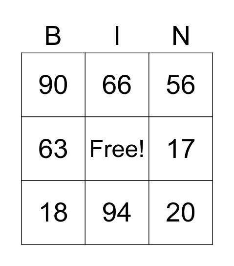 Vowels /i/ and /ɪ/ Bingo Card