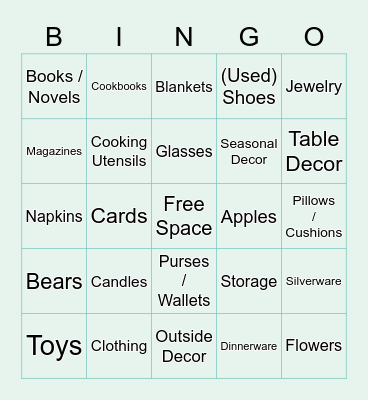 Eagles Bluff Yardsale Bingo Card