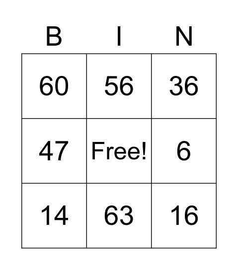 Vowels /i/ and /ɪ/ Bingo Card