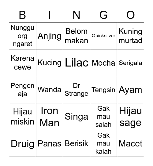 Ericcccc Bingo Card