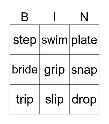 Blend bingo Card