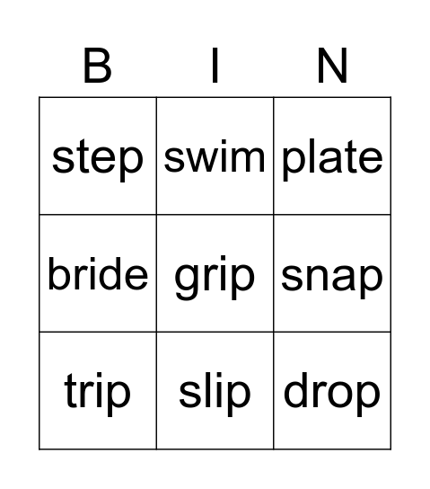 Blend bingo Card