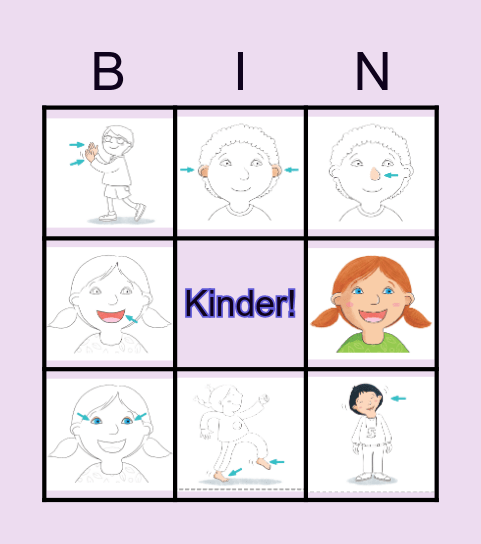 Body and face Bingo Card