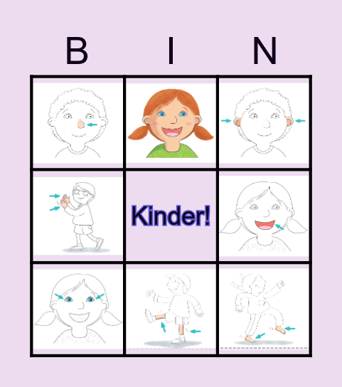 Body and face Bingo Card