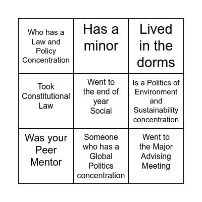 Find Someone Who Bingo Card