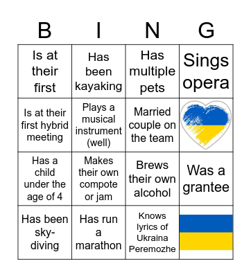 We are the team! Bingo Card