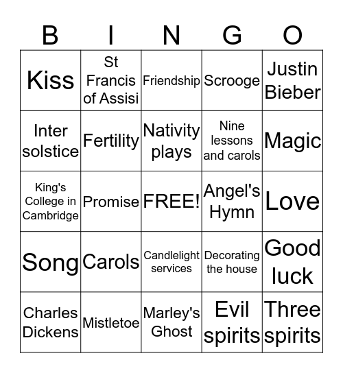 Christmas Bingo Card