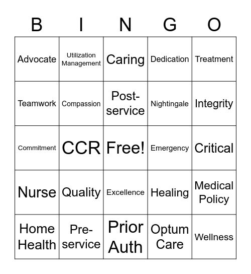2022 Clinical Operations BINGO! Bingo Card