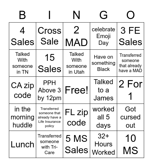 Team Royalty Bingo Card