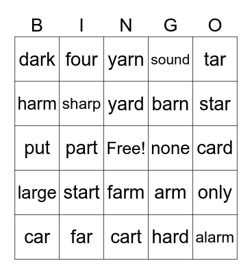 Ar Bingo Card
