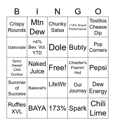 Five Star Bingo Card