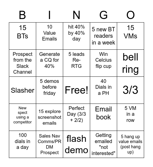 Meltwater 40% Day Bingo Card