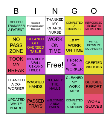 NURSES WEEK BINGO Card
