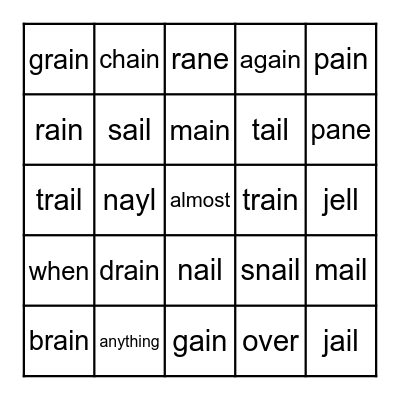 Fun Friday Phonics Bingo :) Bingo Card