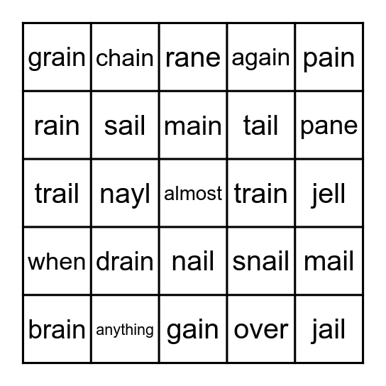 Fun Friday Phonics Bingo :) Bingo Card