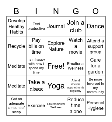 Harambee Bingo Card