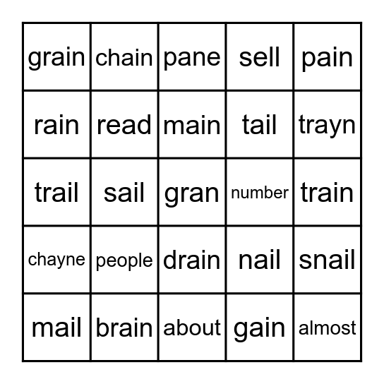 Fun Friday Phonics Bingo! :) Bingo Card