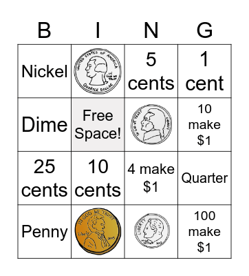 Coins! Bingo Card