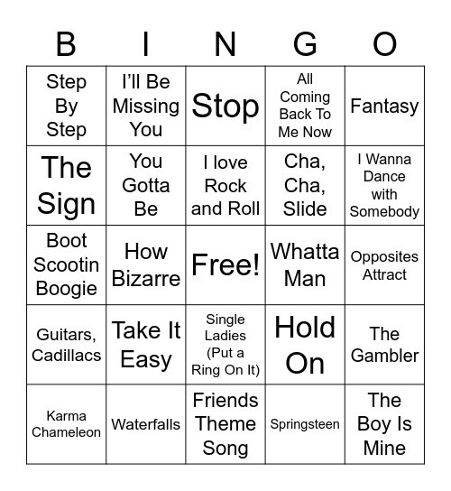 Happy Birthday Music Bingo Card