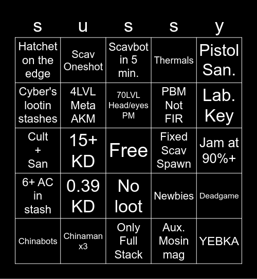 eft Bingo Card