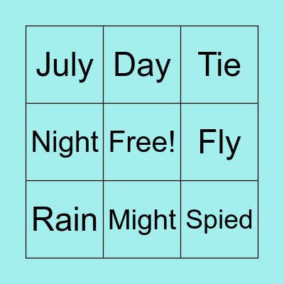 Sight Word Bingo Card