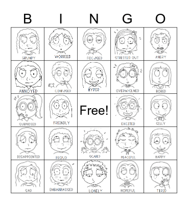 Feelings Bingo Card