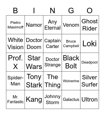 Doctor Strange Cameos Bingo Card