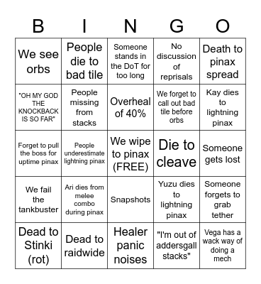 P4S Fun Time Bingo Card