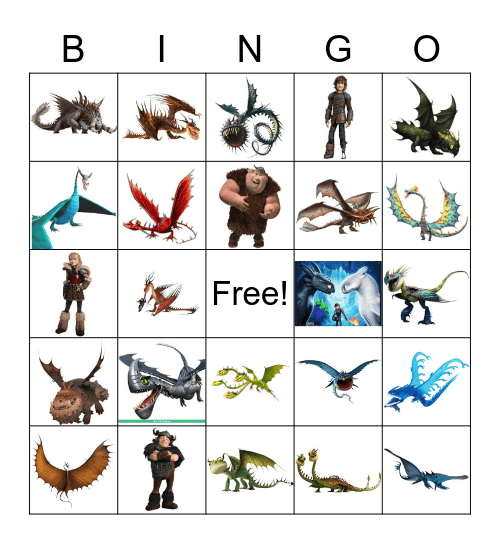 Dragons Bingo Card