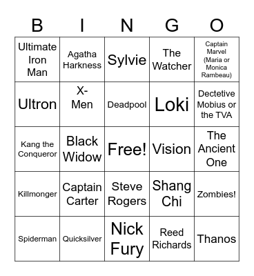 Doctor Strange Bingo Card